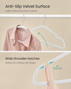 SONGMICS Velvet Hangers 50 Pack, Non-Slip Clothes Hangers, 17 x 8.3 Inches - Image 3