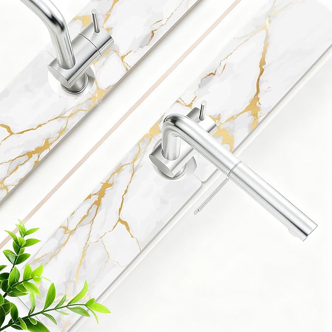 Stone Faucet Mat for Kitchen Sink, 23.6" Fast Drying Around Faucet Diatomite by GulongYa
