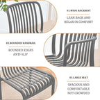 Patio Dining Chairs Set of 4, All-Weather Outdoor and Indoor Stackable Chairs with Curved Back, Waterproof for Patio, Deck, Porch, Backyard, Restaurant & Cafe Use, Grey - Image 4