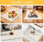 Checkered Dish Drying Mat for Kitchen Counter Coffee Mat Bar Accessories - Image 5