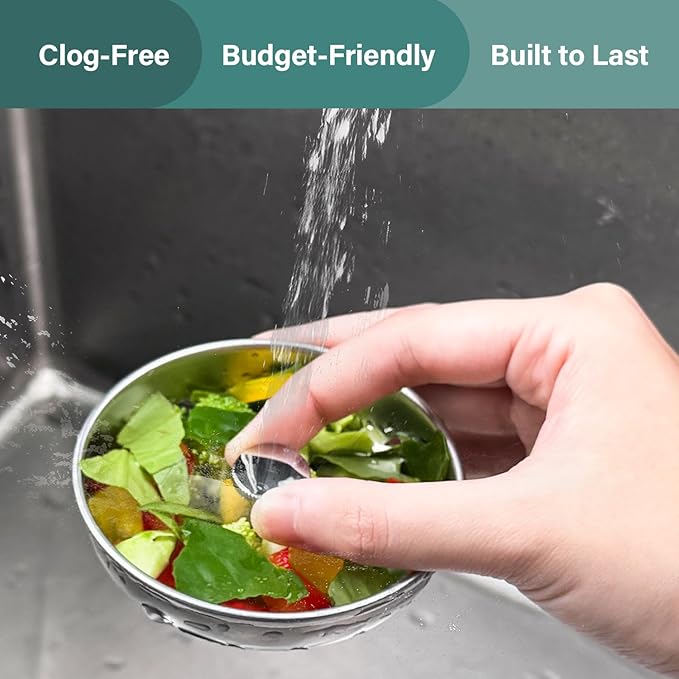 Kitchen Sink Strainer and Stopper Stainless Steel Basket - Image 6