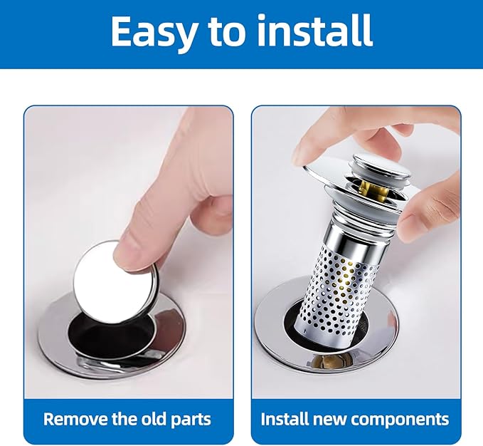 Bathroom Sink Drain Strainer, Pop-up Sink Drain Strainer - Image 5