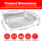 9x13 Aluminum Foil Pans with Lid, 20 Pack Disposable Trays Half Size Heavy Duty - Image 2