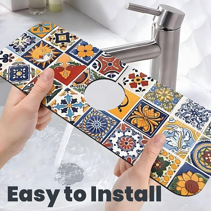 2Pcs Dish Drying Mats Faucet Mats Sets Large Size Coffee Mats Sink Faucet Mat - Image 7