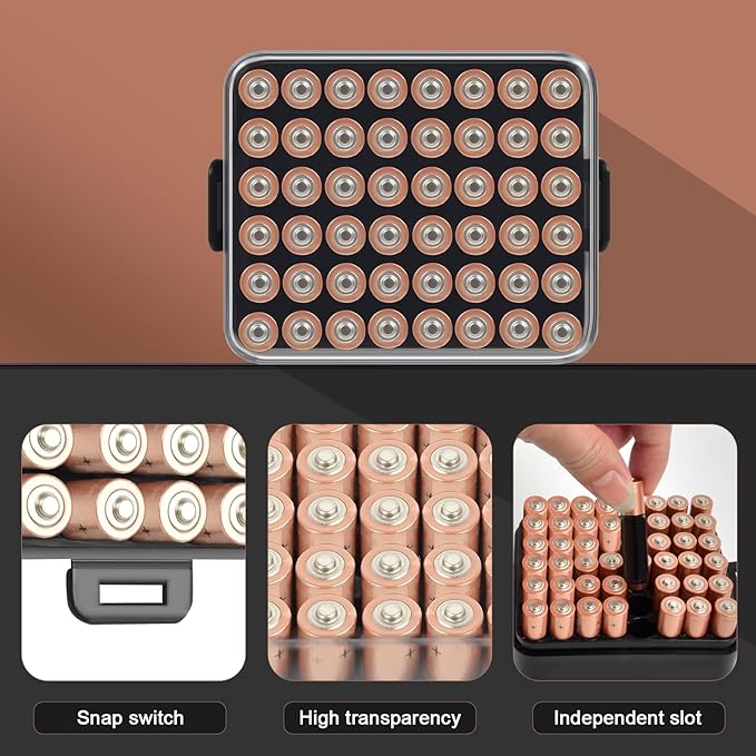 ALCYON Battery Organizer Storage Case, Battery Vault Box Container - Image 2