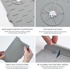 Kitchen Faucet Sink Splash Guard, Silicone Faucet Water Catcher Mat – Sink - Image 5