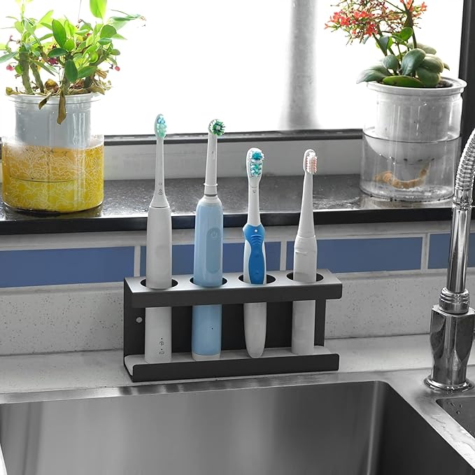 Wall Mounted Electric Toothbrush Holder, 4 Slots Stand - Image 6