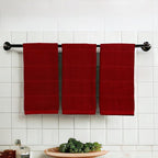 Maroon Dark Red Brick Red Kitchen Hand Dish Towels: Oversized 28" x 18" - Image 9