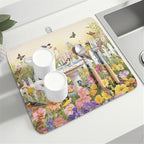 Spring Summer Floral Birds Dish Drying Mat - Image 8
