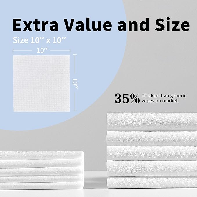 Disposable Face Towels, Ultra Soft Biodegradable Dry Wipes, Makeup Remover - Image 4