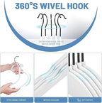 HOUSE DAY White Velvet Hangers 60 Pack, Non Slip Felt Hanger, Slim Velvet - Image 5