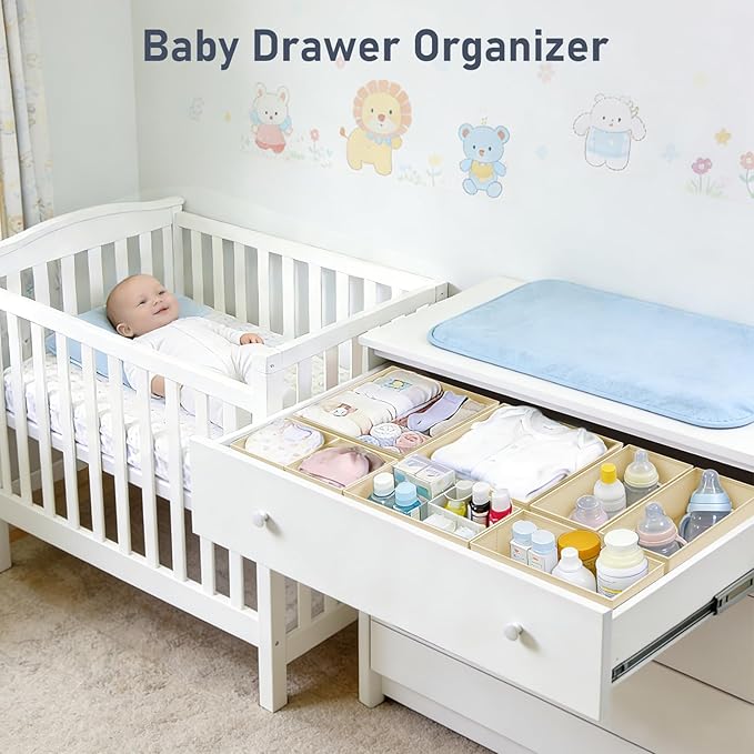 DIMJ Drawer Organizer Clothes- 26 Pack Baby Dresser Organizer - Image 3