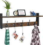 Homode Coat Rack with Wall Mount, 24 Inch Long Entryway Wall Shelf with Hooks by Homode