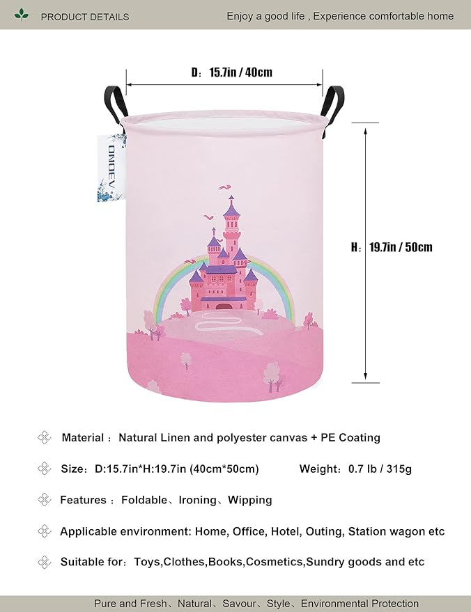 Laundry Hamper, Round Waterproof Storage Basket - Image 2