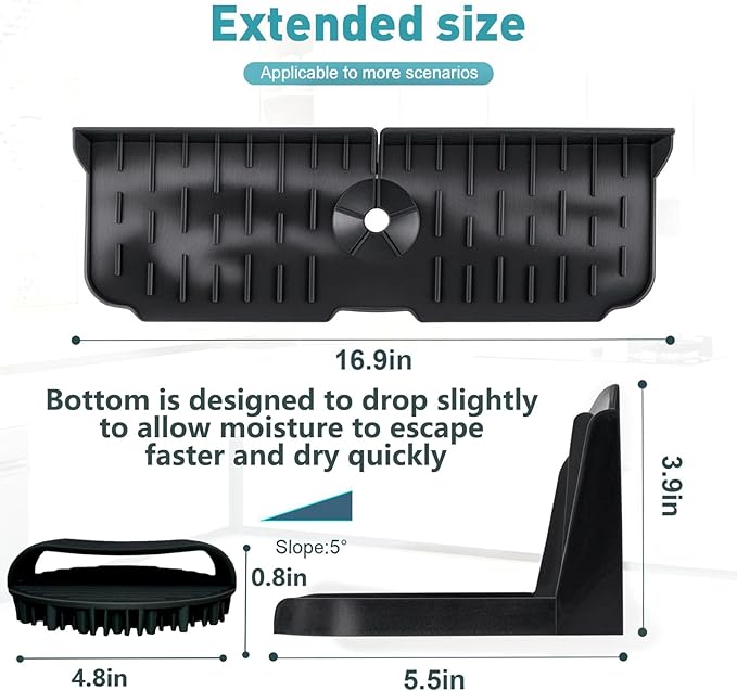 Kitchen Sink Splash Guard，Sink Draining Pad Behind Faucet，Faucet Mat - Image 6
