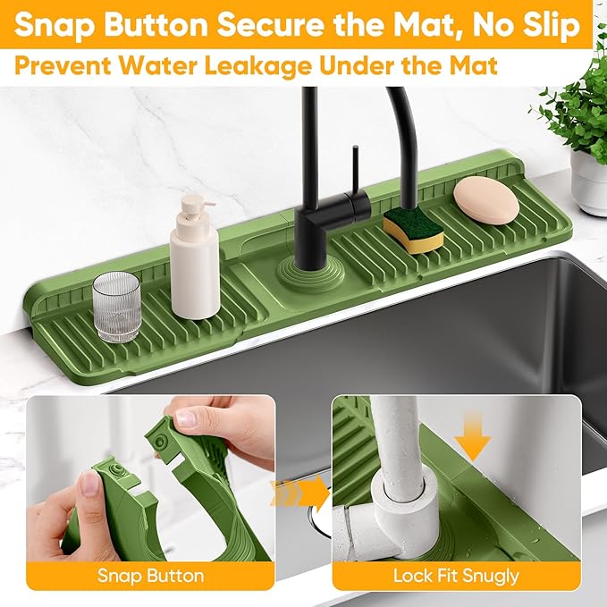 24'' Longer Faucet Mat for Kitchen Sink Splash Guard Kitchen Sink Faucet Mat - Image 4