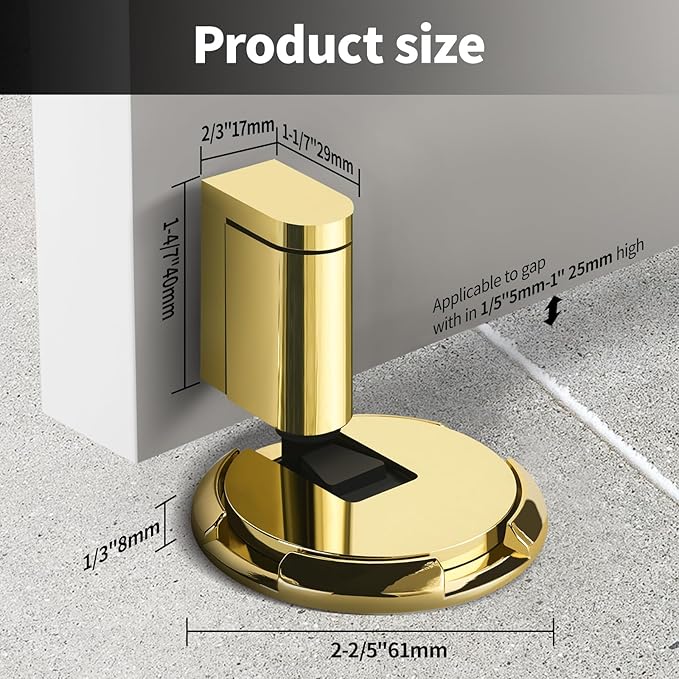 2 Pack Windproof Door Stoppers Adjustable Bottom of Door Holder No Drilling - Image 2