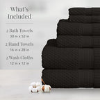NY Loft 100% Cotton Towel Set 6 Piece | Super Soft & Absorbent Quick-Dry 2 Bath - Image 2