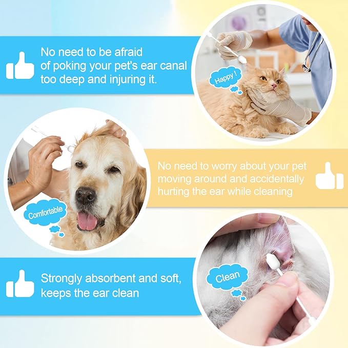 Dog Ear Cleaning Swabs 56pcs– Gourd-Shaped Cotton Tips - Image 5