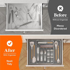 Lifewit Utensil Organizer for Kitchen Drawer, Expandable Cooking Silverware Tray - Image 8