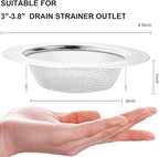 LASSHSWA 2 Pcs Kitchen Sink Strainer Stainless Steel, Mesh and Punching - Image 3