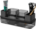 Toothbrush Holder for Bathrooms, 2 Cups Toothbrush Organizer for Bathroom by Vowupt