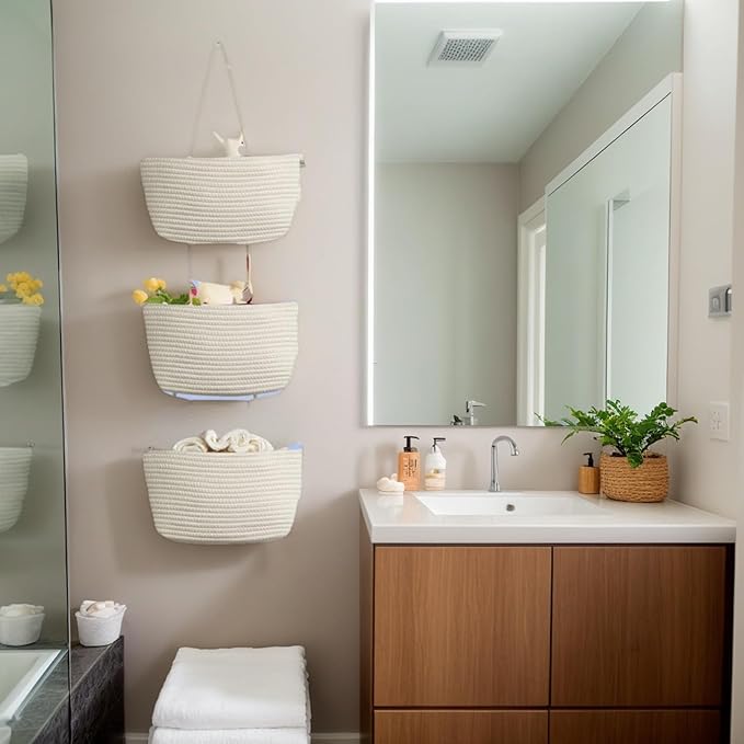 Hanging Baskets for Organizing, Over the Door Organizers and Storage, 3-Tier - Image 4