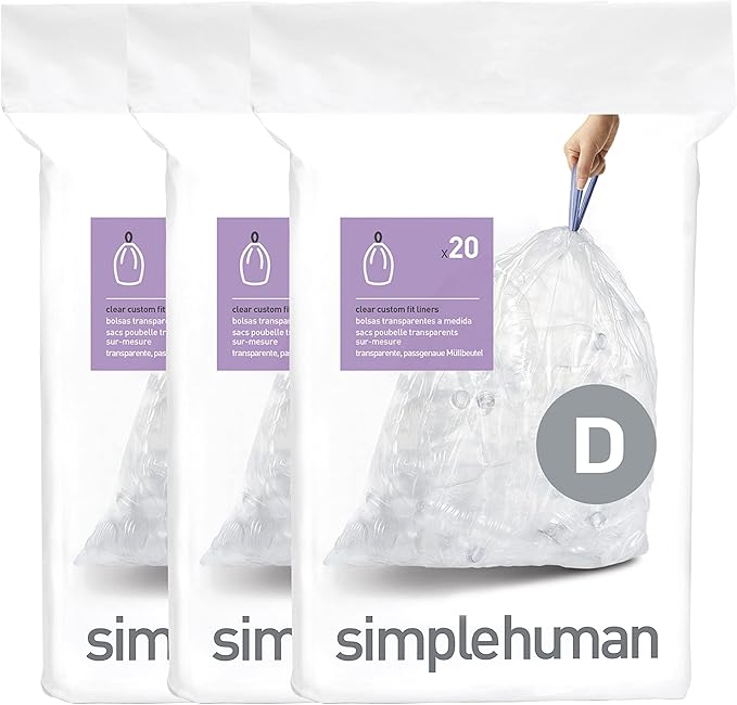 simplehuman Code D Custom Fit Drawstring Trash Bags in Dispenser Packs by Simplehuman