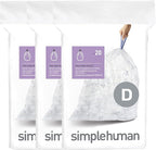 simplehuman Code D Custom Fit Drawstring Trash Bags in Dispenser Packs by Simplehuman