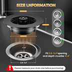 3-in-1 Kitchen Sink Strainer & Stopper, Matte Black Pop Up Drain Filter – - Image 6