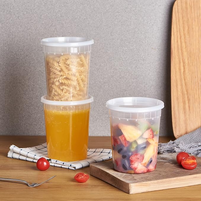 32oz Plastic Deli Containers, 24 Sets - Image 5