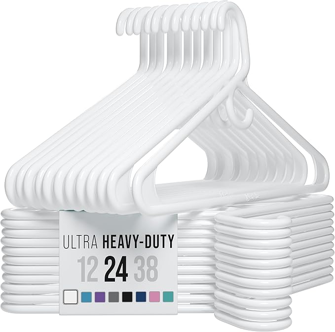 NEATERIZE Ultra Heavy Duty Plastic Clothes Hangers by Neaterize
