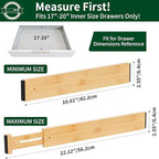 4 Pack Bamboo Drawer Dividers 2.6" High, Adjustable Spring Loaded Clothes - Image 2