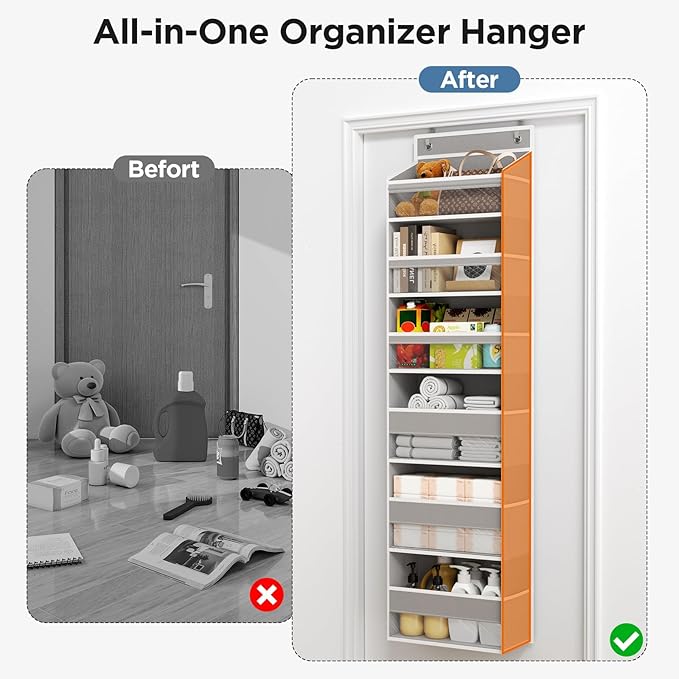 Over The Door Organizer, 6 Shelf Door Hanging Organizers - Image 8