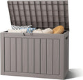 Outdoor Storage Box, Resin Deck Boxes Indoor and outdoor, Waterproof Storage Box Lockable Lid (Grey, 50 Gallon) by NBYSGO