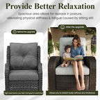 LayinSun Oversized Wicker Outdoor Swivel Glider Recliner with Adjustable Backrest & Footrest, Patio Reclining Lounge Chair - Set of 2 - Image 6