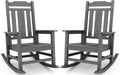 SERWALL Oversized Rocking Chair Set of 2 Outdoor, HDPE Outdoor Rocking Chair Set of 2, Grey by SERWALL