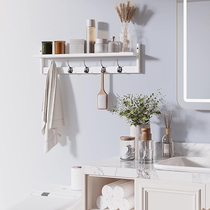 BAMEOS Wall-Mounted Wood Shelf - Image 3