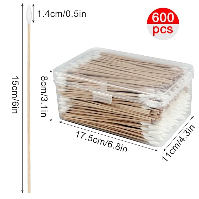 Eyxformula 600 Pcs 6 Inch Gun Cleaning Swabs Lint Free, Pointed Tip Long Cotton - Image 8