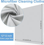 Frienda 12 Pack Large Microfiber Glass Cleaning Cloths 12 x 12 Inch Oversized - Image 2