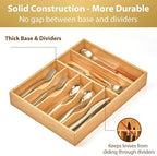Umilife Bamboo Kitchen Drawer Organizer, 13 Inch Silverware Utensil Tray Holder - Image 4