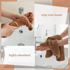 4 Pcs Hand Towel for Bathroom 14 x 30 Inch Neutral Microfiber Quick Dry - Image 3