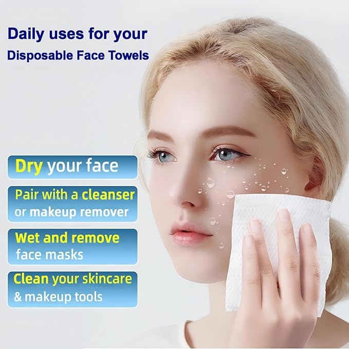 Clean Face Towels, Disposable Face Towels, Makeup Remover Dry Wipes, 10in X - Image 6