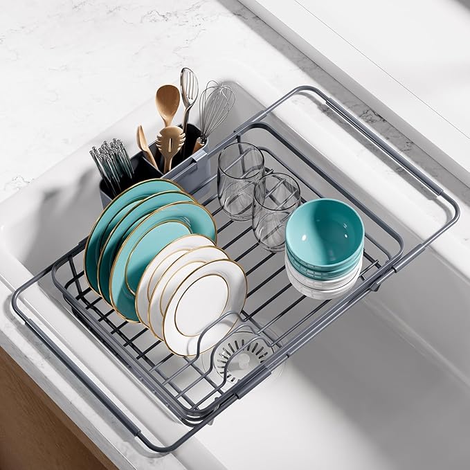 Extendable Dish Drying Rack Over Sink by Sakugi
