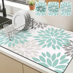 Findosom Floral Dish Drying Mat, Cuttable Drying Mat by Findosom
