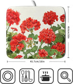 Spring Dish Drying Mat for Kitchen Counter Geranium Summer Floral Seasonal - Image 2