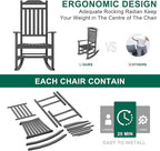 Patio Rocking Chair Outdoor Set of 4,Weather Resistant Poly Resin Oversized Porch Rocker,High Back Smooth Design,350lb Weight Capacity,Indoor Outdoor Use(4, Black) - Image 6