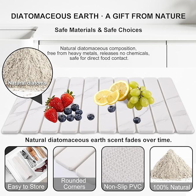 3 PCS Large Stone Dish Drying Mat - Image 3