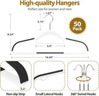 Plastic Hangers 50 Pack, 16.5 in Heavy Duty Clothes Hangers - Image 2