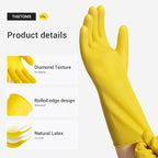 3 Pairs Rubber Dishwashing Gloves, Reusable Household Cleaning Gloves - Image 5
